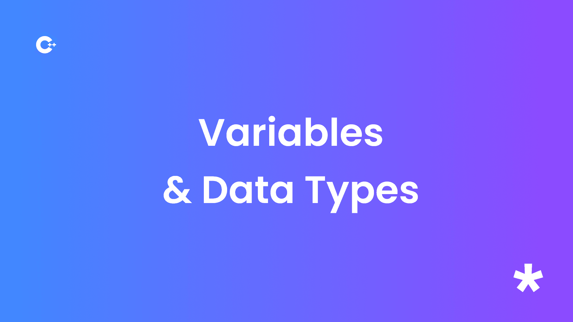 Variables et Types de Données en C++