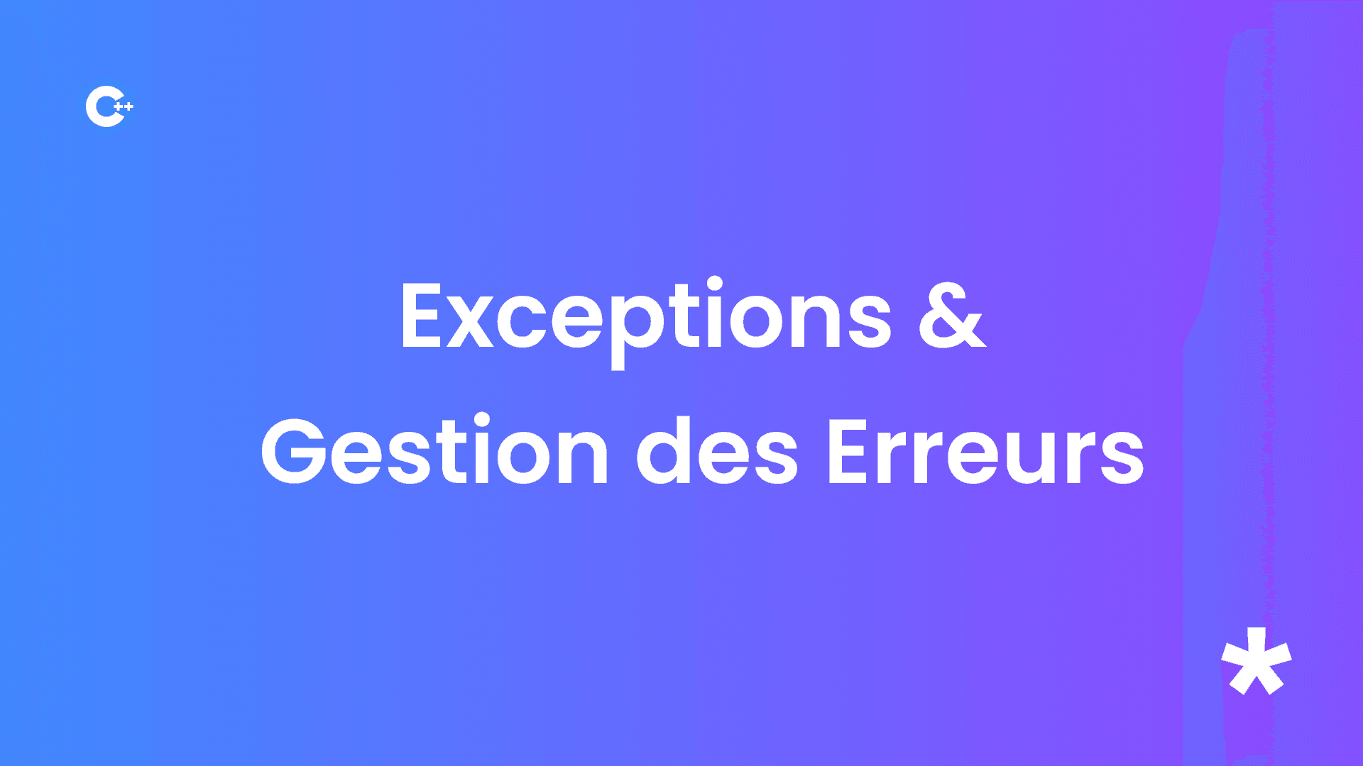 Gestion des Exceptions en C++